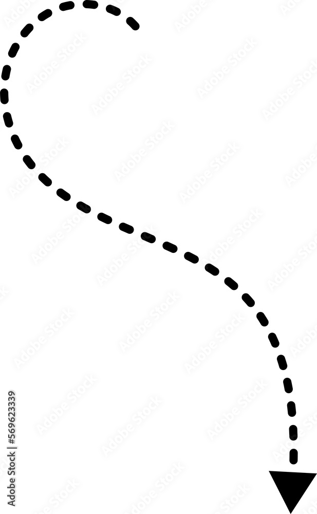Hand drawn dotted arrow line clip art