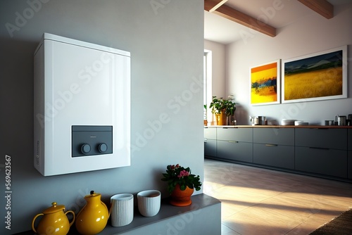 Combo Boiler On The Wall Generative AI