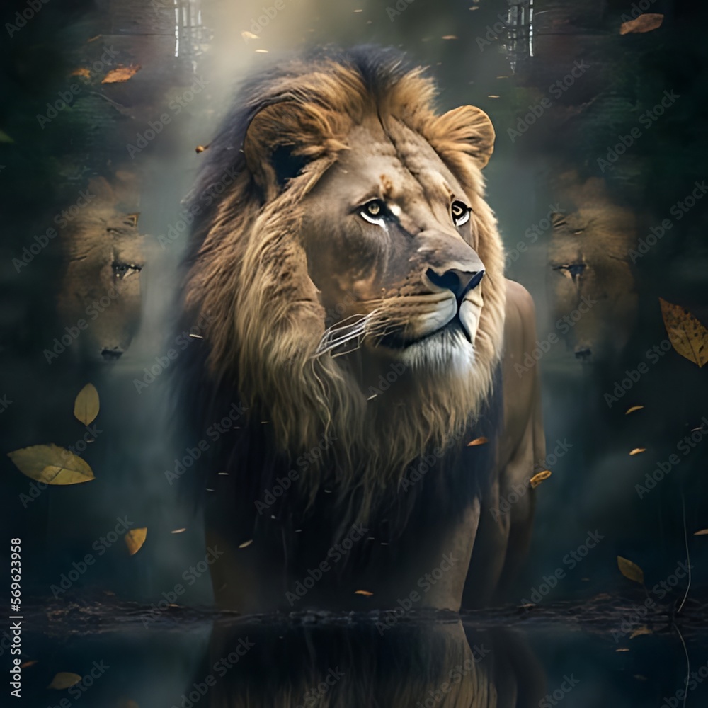 Fototapeta premium Portrait of a lion 