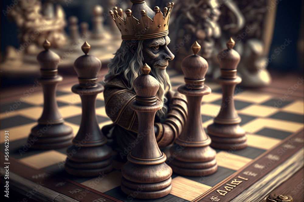 Chess board with pieces concept idea. Ai generated Chess board with pieces concept idea. Ai generated
