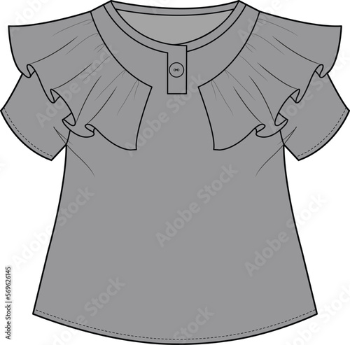 KID GIRLS WEAR WOVEN TOP VECTOR