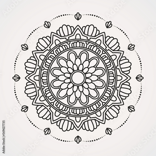 Mandala Flowers with Ornaments. decorative elements. suitable for henna  tattoos  coloring books