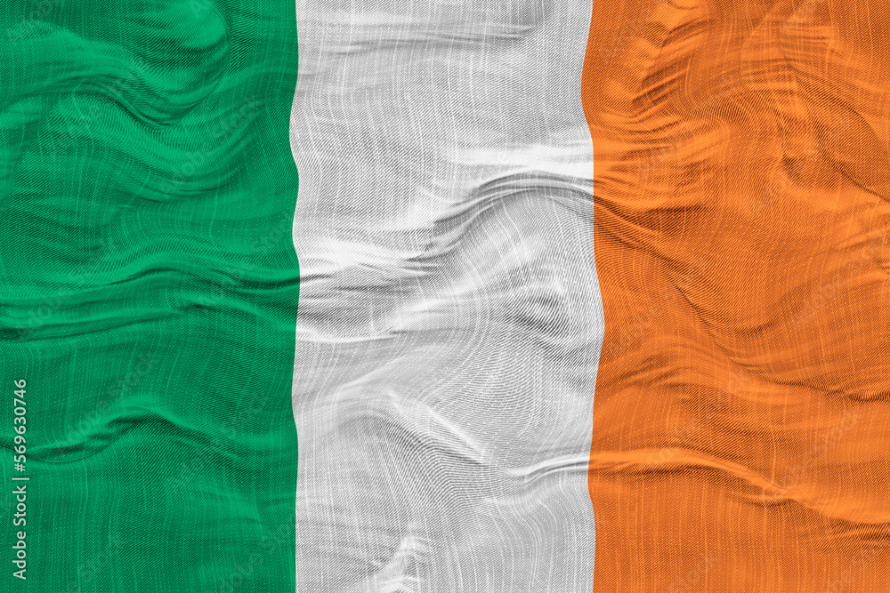 National flag of Ireland. Background  with flag  of Ireland