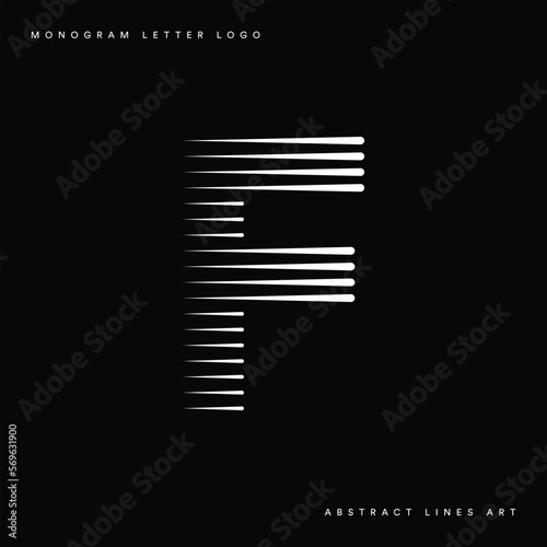 Letter F Abstract Stripes Line Logo
