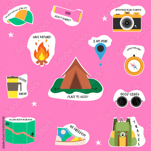 PINK SRICKERS y2k set travel stickers 