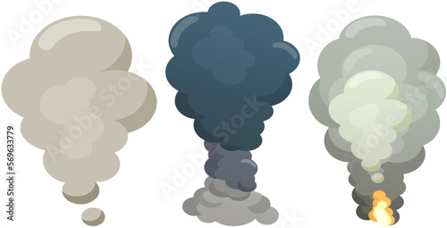 Bomb explosion, dynamite burst, danger explosive material, fireball and cloud. Boom and flame splash. Big bang, destruction effect and smoke. Explosion, burning with release of energy concept