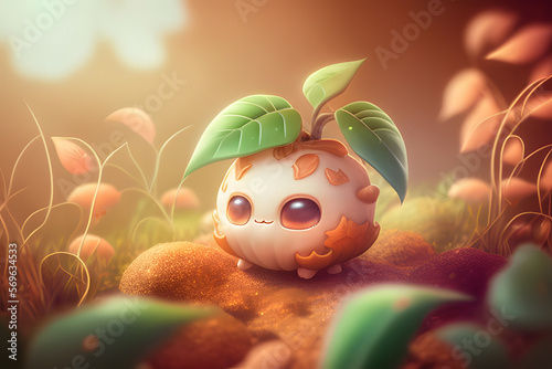 Adorable and lovable character 3d cute, 3d cartoon character AI Generative,  AI Illustration photo