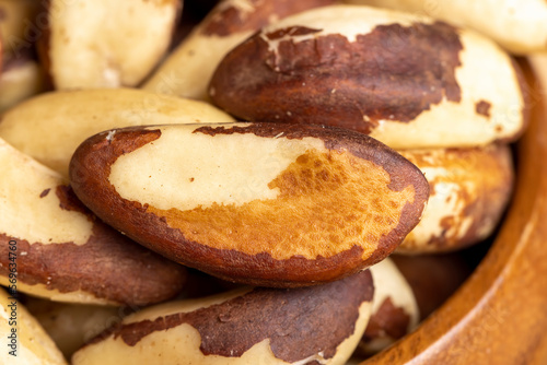 Brazil nuts peeled from the shell on the table