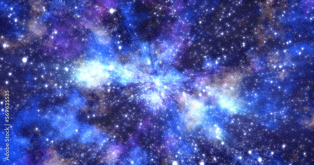 Abstract space background from the galaxy and bright glowing stars and constellations. Video 4k