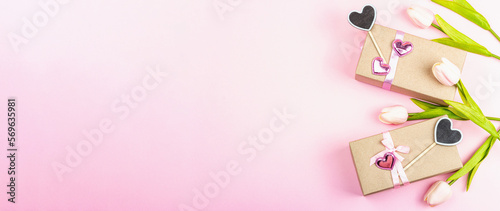 Zero waste gift concept. Handcrafted eco style, Valentine's, Mother's Day or Wedding decoration