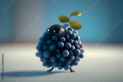 Cranberry Adorable and lovable character 3d cute, 3d cartoon character AI Generative,  AI Illustration photo