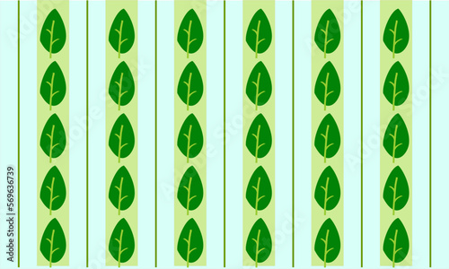 若葉とストライプの模様