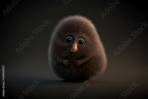 Generative AI illustration of conceptual art cute kiwi  photo