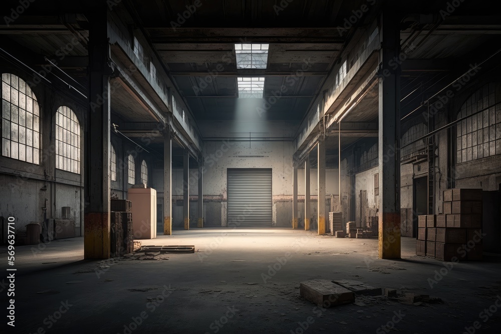 Empty Warehouse - Created with Generative AI