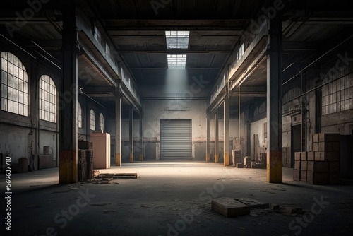 Empty Warehouse - Created with Generative AI