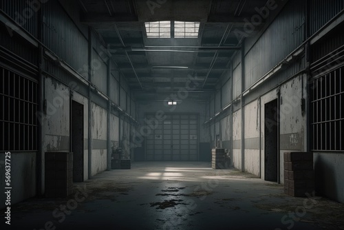 Empty Warehouse - Created with Generative AI © Rieth