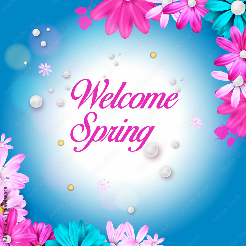 spring background banner design frame