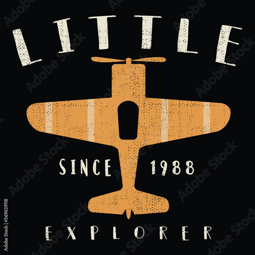 vector comic airplane illustration for kids tee 