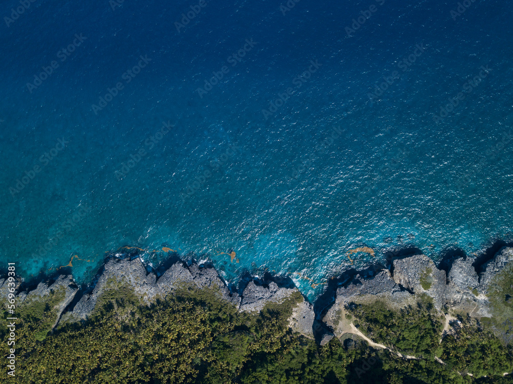 Fototapeta premium Mouth of the Devil - Samana - Dominican Republic - birds view