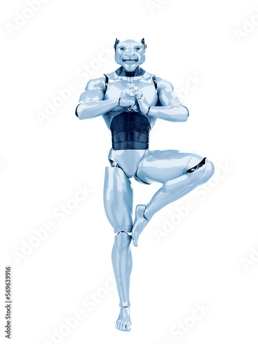 cyber tiger in yoga pose