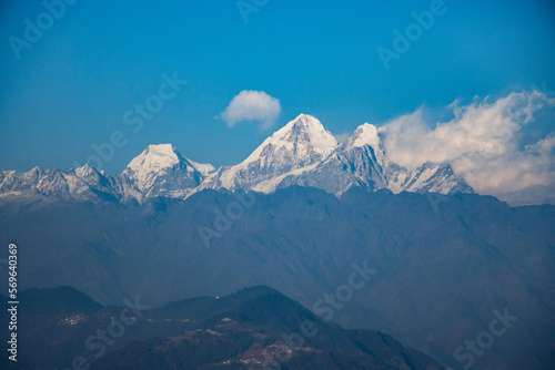 Beautiful HImalayan Mountain Range Ganesh, Langtang, Everest, HImal seen from Bhotechaur, Nepal