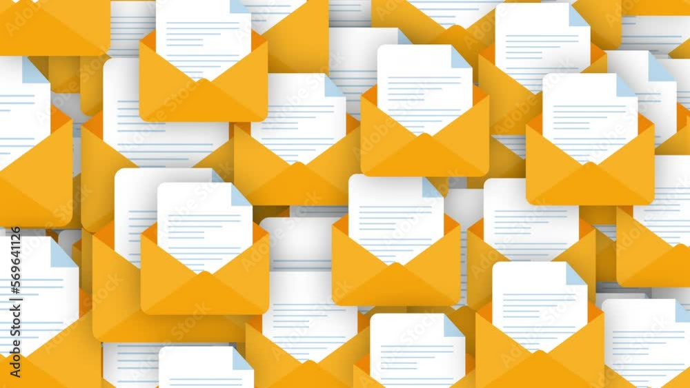 email Many sign - 2D Transition animation background. Concepts of approval, acceptance and showing satisfaction. Poping sign animation.