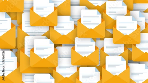 email Many sign - 2D Transition animation background. Concepts of approval, acceptance and showing satisfaction. Poping sign animation.