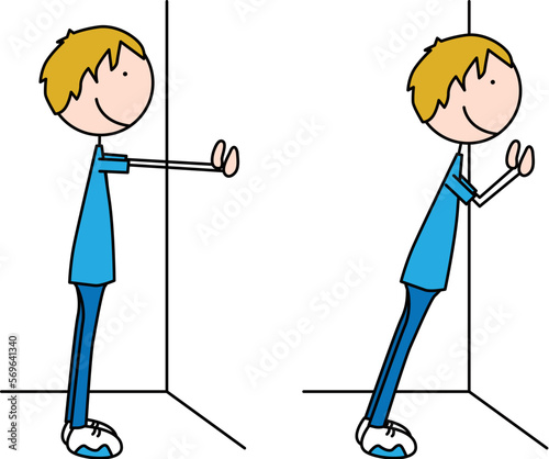 Happy kid exercises