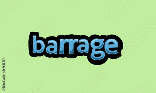 barrage writing vector design on a green background