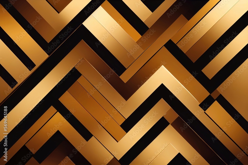 Geometric Elements in Dark Gold: A Stunning Abstract Background - Generative AI Geometric Elements in Dark Gold: A Stunning Abstract Background - Generative AI