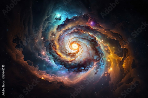 Abstract Vibrant Spiral Galaxy - Background Wallpaper