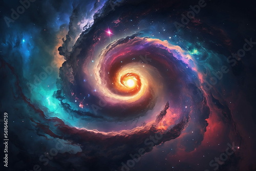 Vibrant Spiral Galaxy in Space - Stars Background Wallpaper © Lennox