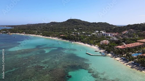 Roatan, Honduras. Tropical paradise. Drone footage. photo