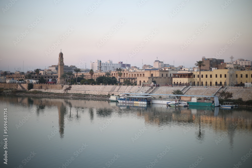  panorama of a famous street in Baghdad called Almutanabi tacked from the bridge