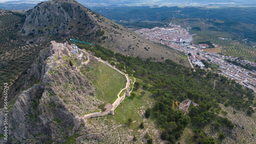 Vista del castillo de Archidona en la provincia de Málaga, España