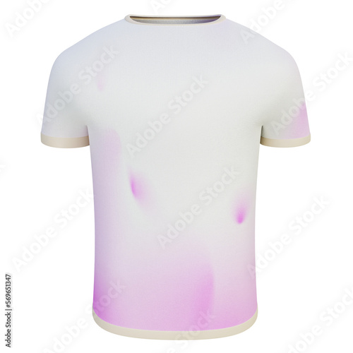 Front isolated 3d t-shirt with shadow gradients