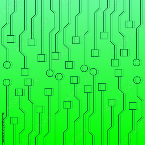 Abstract microchip background. Background with lines of circles and squares.