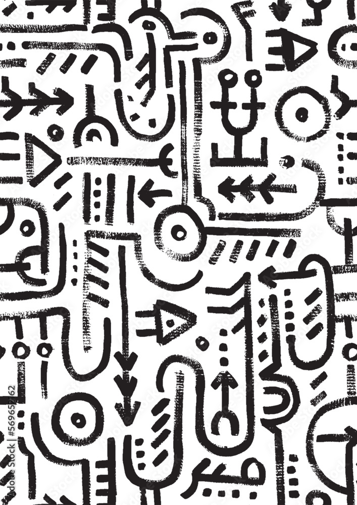 Abstract seamless black and white textile design Abstract seamless black and white textile design