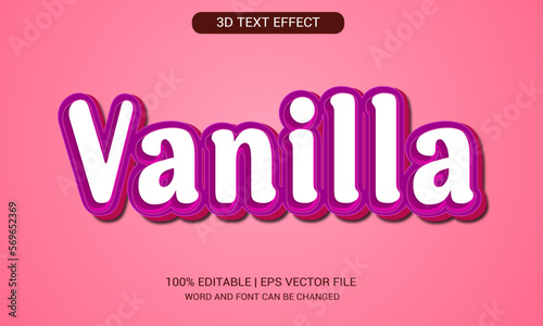 Vanilla 3d text effect, typography design