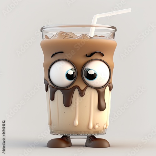 Cute Cartoon Ice Coffee Cha...