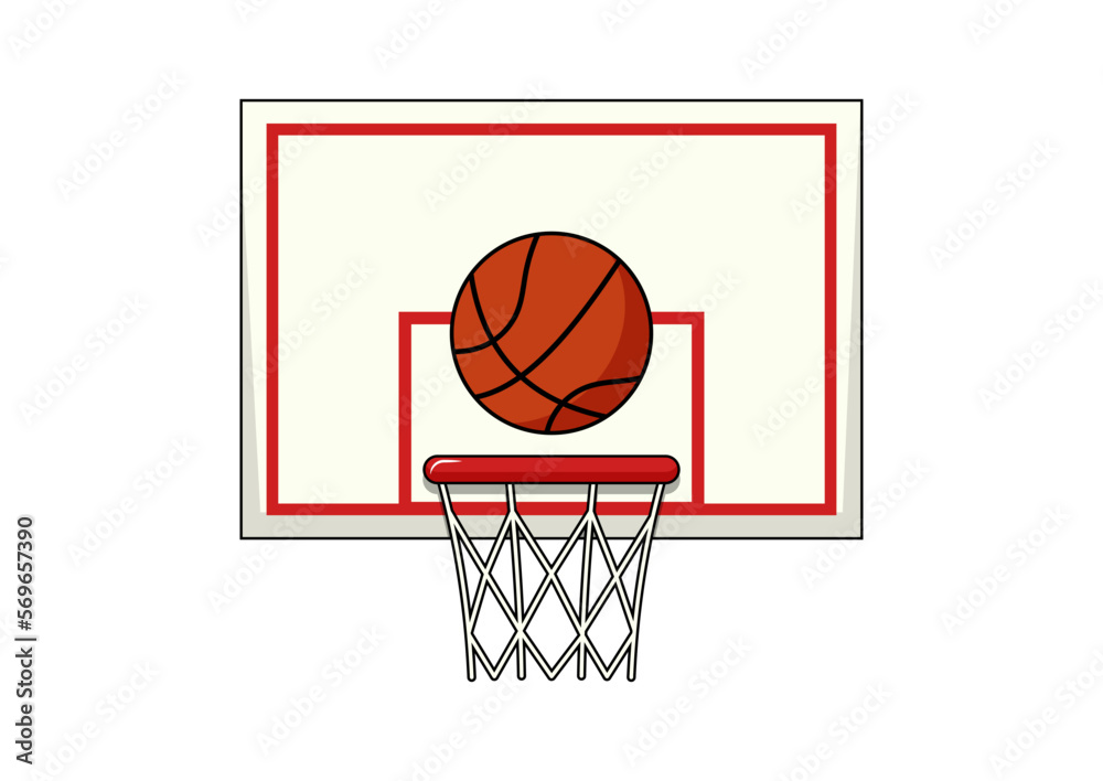 Basketball clipart vector flat design isolated on white background