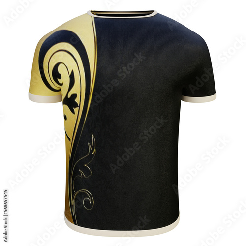 Front isolated 3d t-shirt with shadow gradients