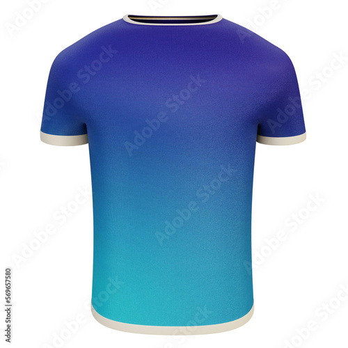 Front isolated 3d t-shirt with shadow gradients