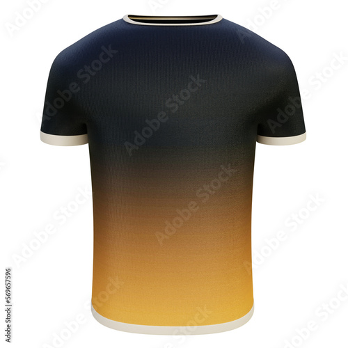 Front isolated 3d t-shirt with shadow gradients