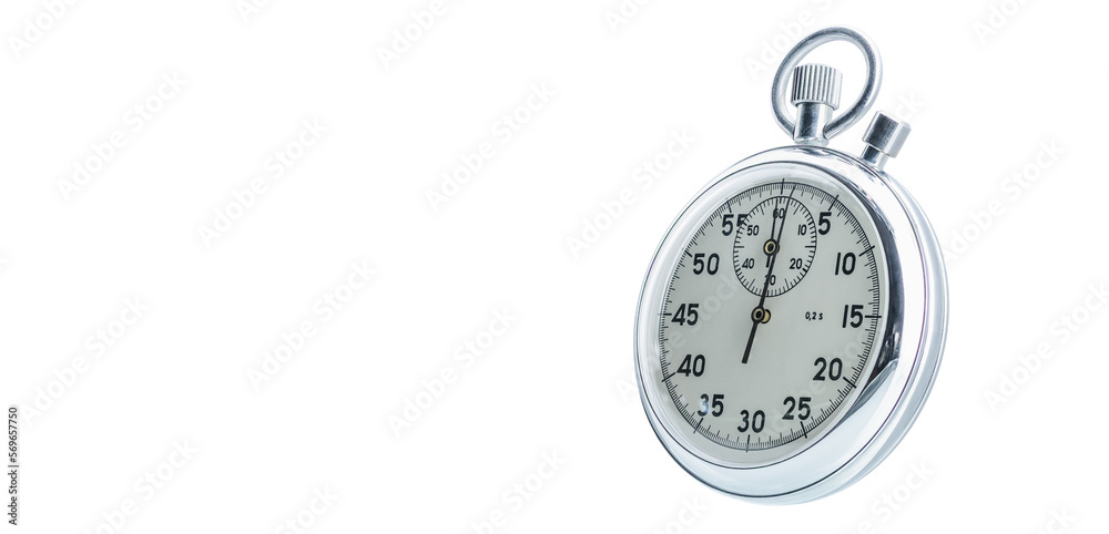 Mechanical 2-button stopwatch from the USSR or the Soviet Union. Stopwatches are used in sports competitions and timing. They are made to measure time in minutes, seconds, and fractions of a second. Mechanical 2-button stopwatch from the USSR or the Soviet Union. Stopwatches are used in sports competitions and timing. They are made to measure time in minutes, seconds, and fractions of a second.