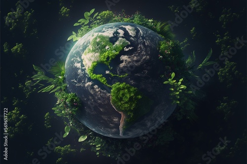Concept of a green planet earth 