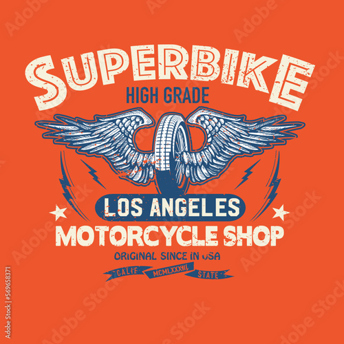 Racing Wheel with Wings and Skull Tattoo Style Illustration on White Background For Apparel and Other Uses