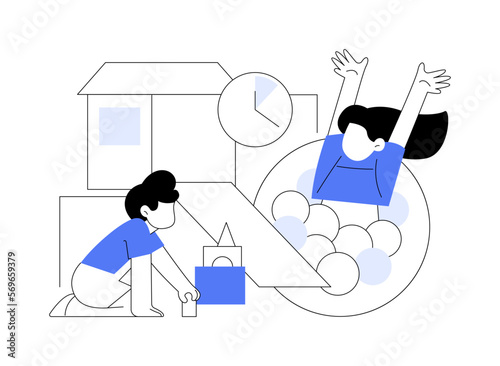 Drop-in childcare abstract concept vector illustration.