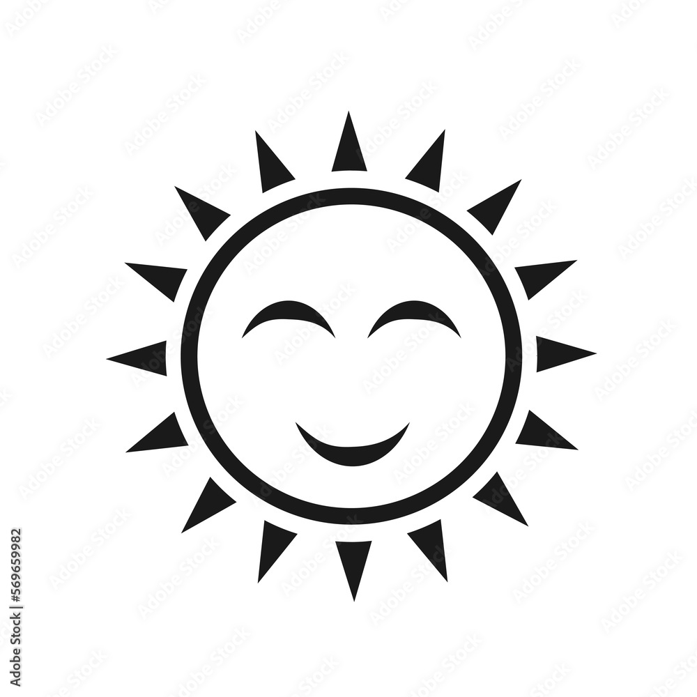 Vector illustration, sun and sun rays icon.
