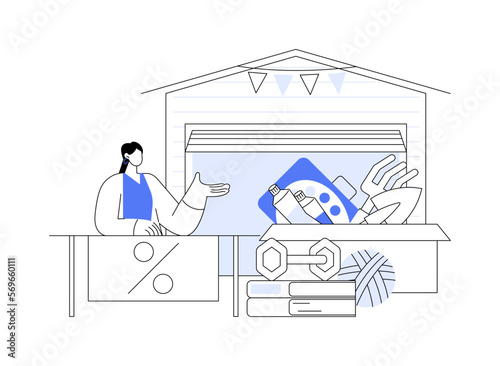 Garage sale abstract concept vector illustration.